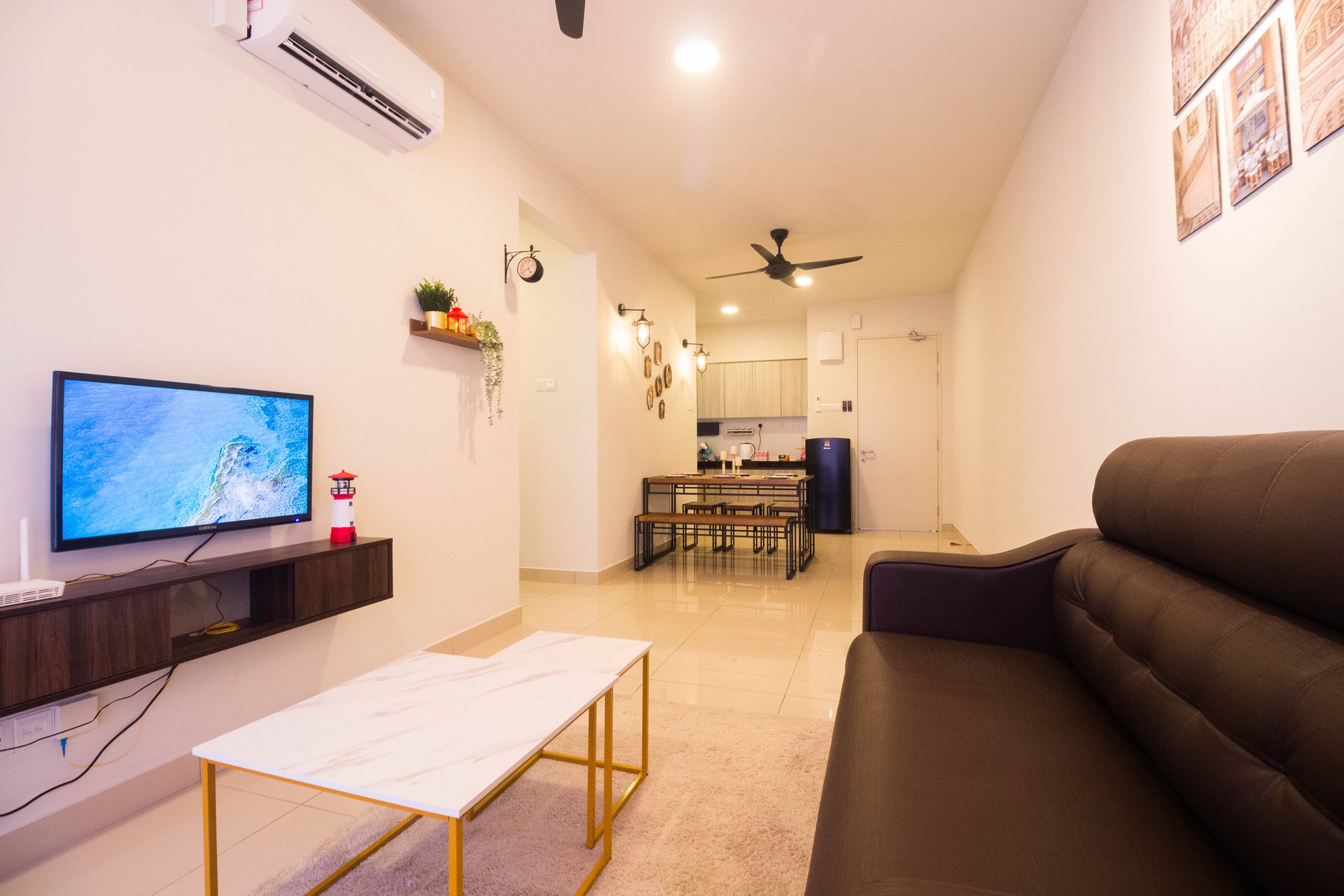 Living room at the One Maxim Sentul three-bedroom short stay